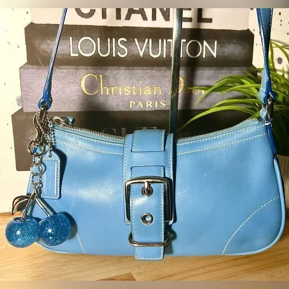 COACH 🩵Rare & HTF Vintage Hampton Demi Crossbody Bag Glacier Blue 🩵👜 - Picture 2 of 12